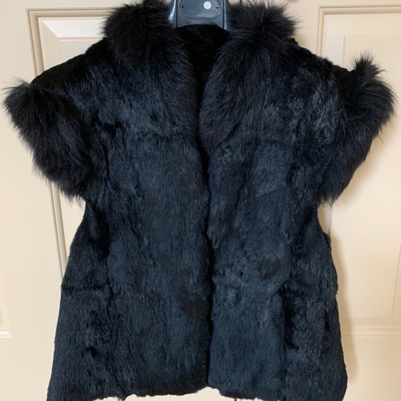 Black Rabbit fur reversible vest - Picture 1 of 6